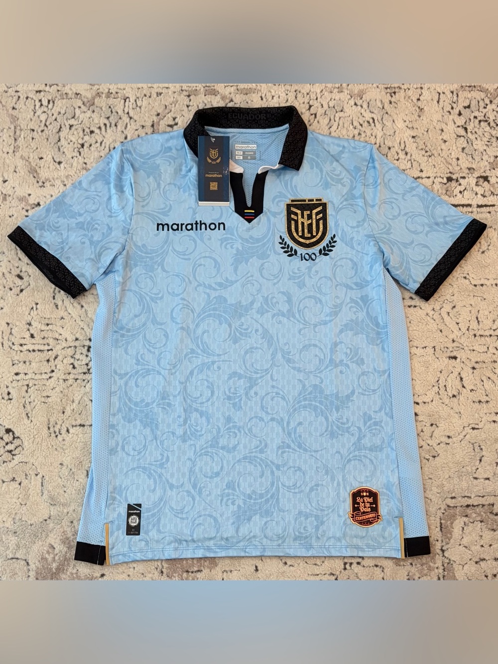Marathon Authentic Ecuador 100 Years Edition Centenario Blue Jersey Men’s Sz: M